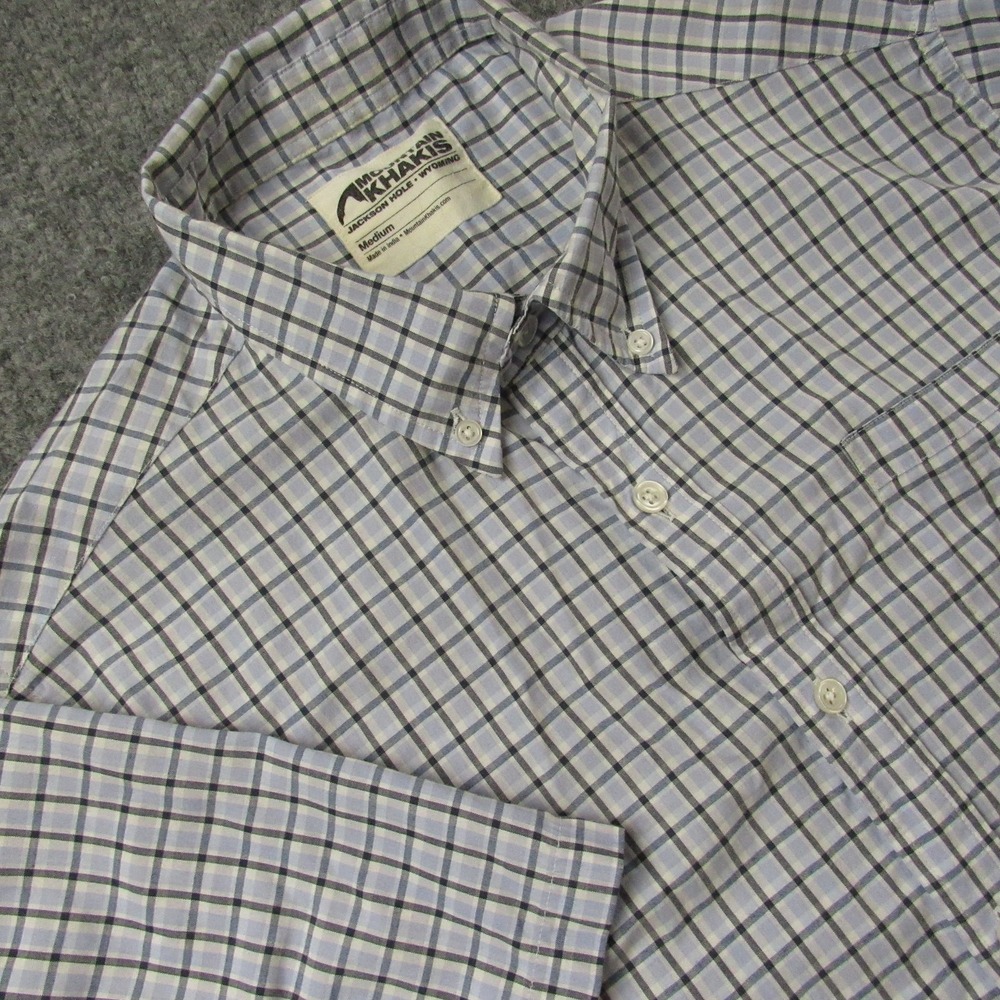 Mountain Khakis Shirt Mens Medium Blue Plaid Button Down Outdoor Hiking‎ Summer